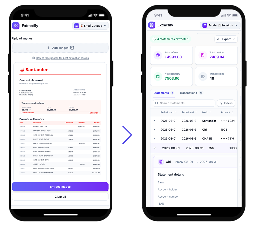 Extractify app screenshot