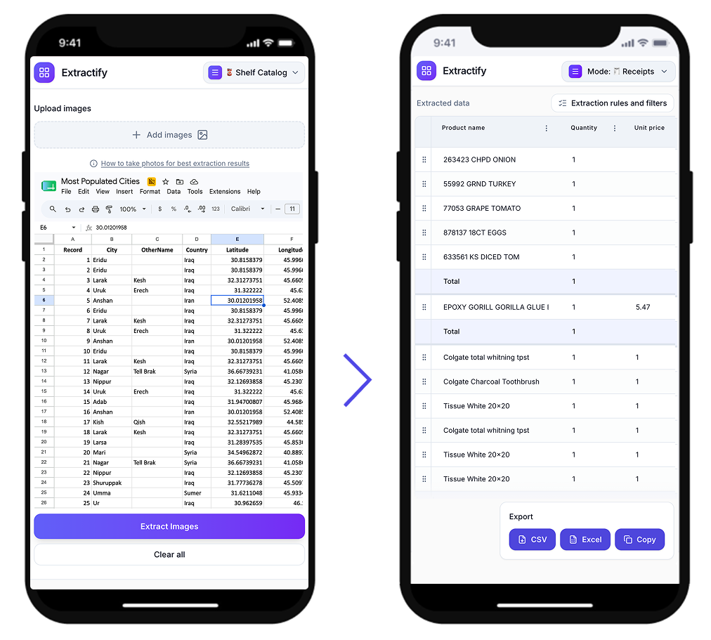 Extractify app screenshot