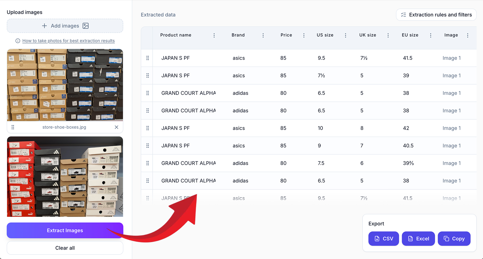 Extractify extraction examples