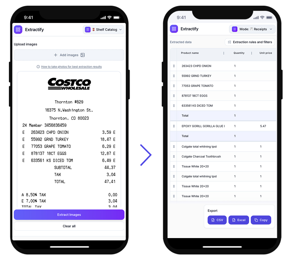 Extractify app screenshot
