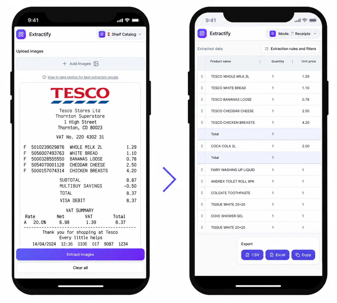 Extractify app screenshot