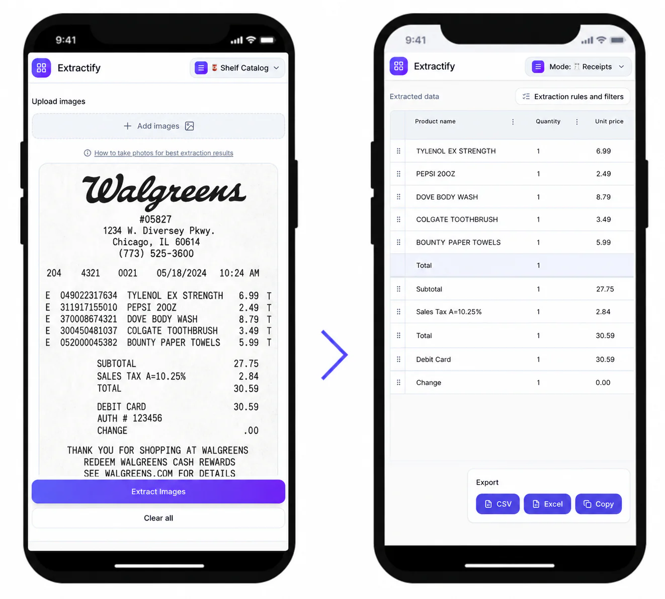 Extractify app screenshot